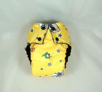 One Size Yellow Alien Pocket Diaper