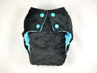 Black Minky One Size Pocket Diaper
