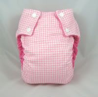 Large Pink Gingham Pocket Diaper