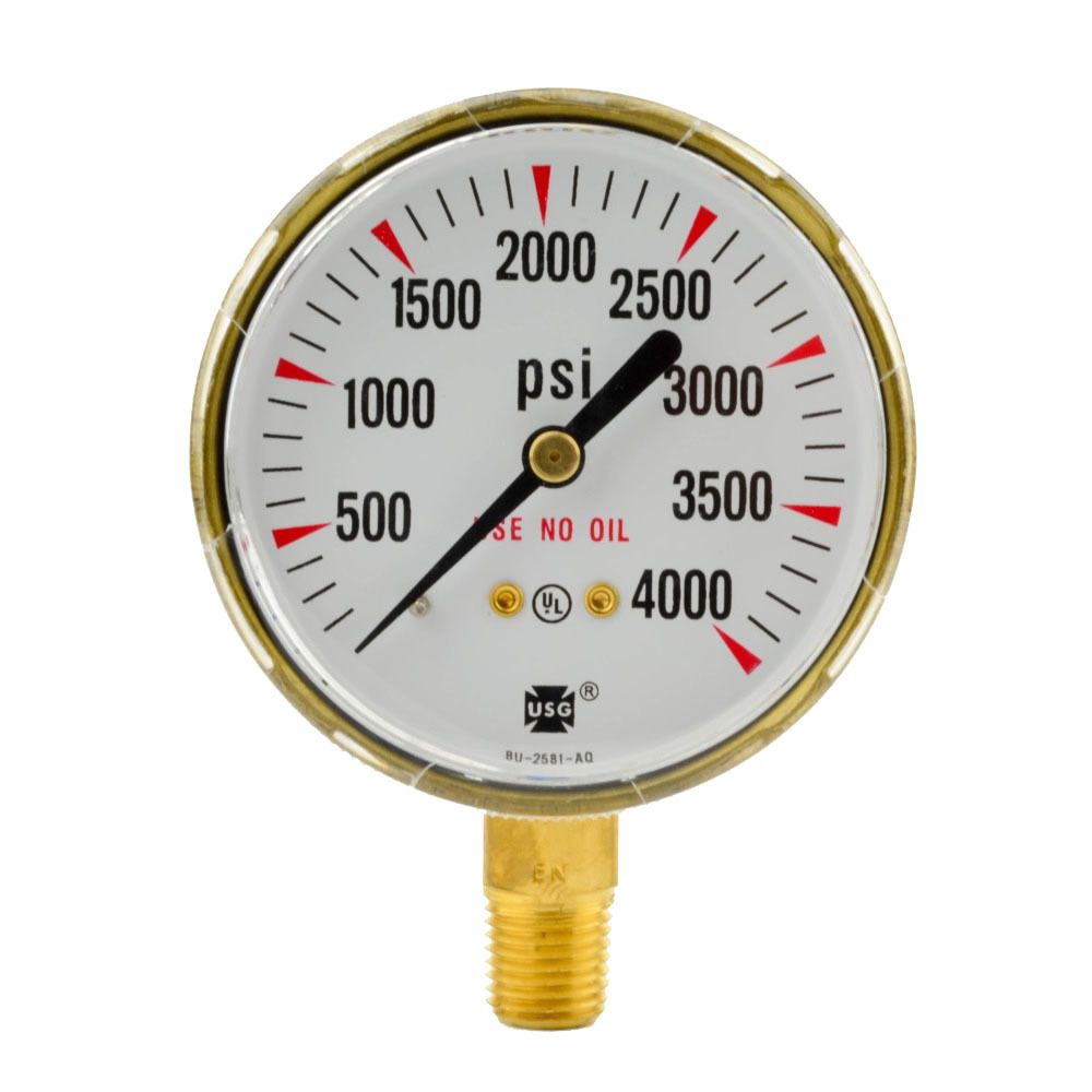 2/" x 4000 PSI Welding Regulator Repair Replacement Gauge For Oxygen